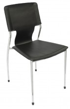 Fernando Chair. Chrome 4 Legs. Black PU Vinyl Only